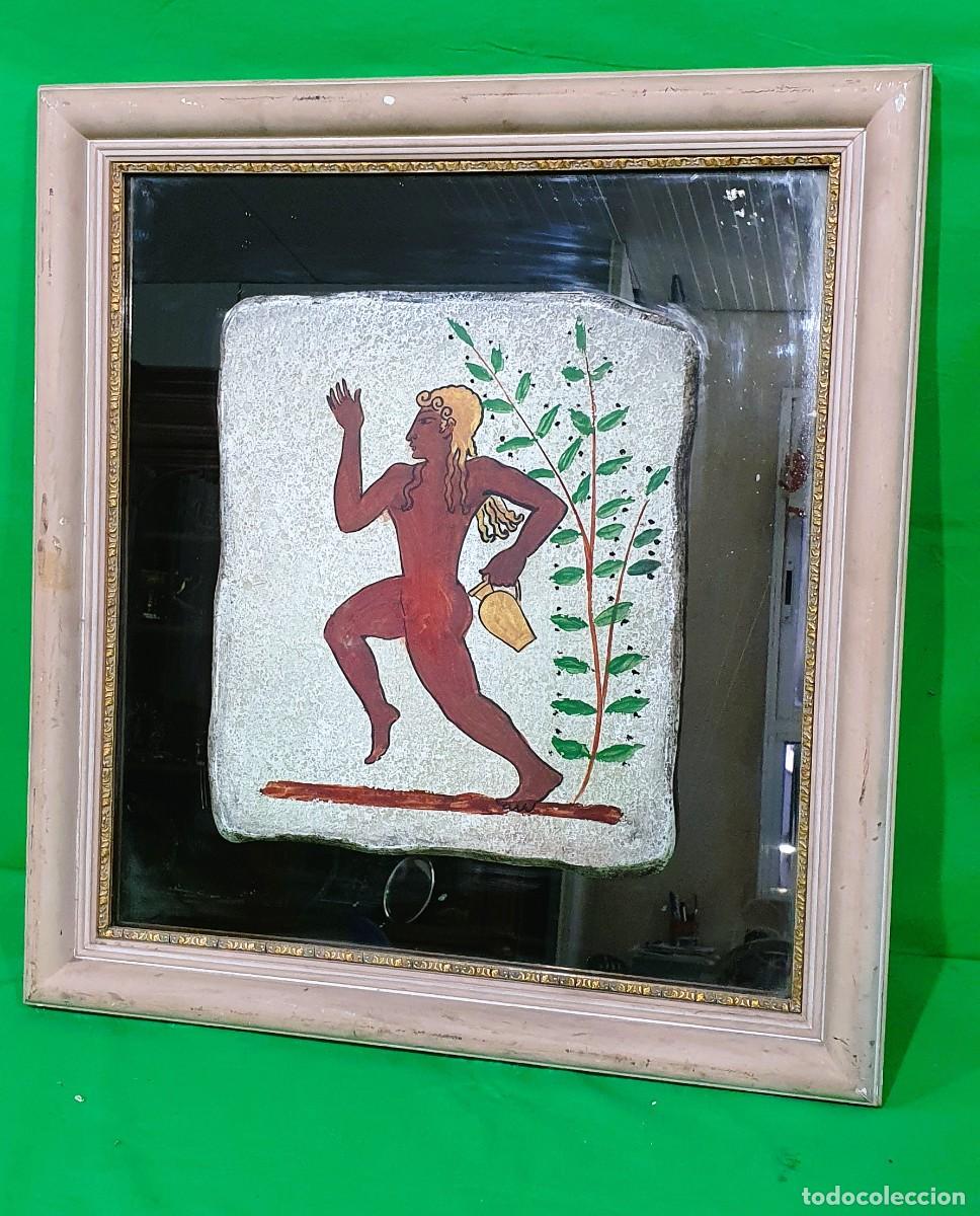 Otros objetos de arte: Cuadro pintado sobre placa de alabastro - Foto 1