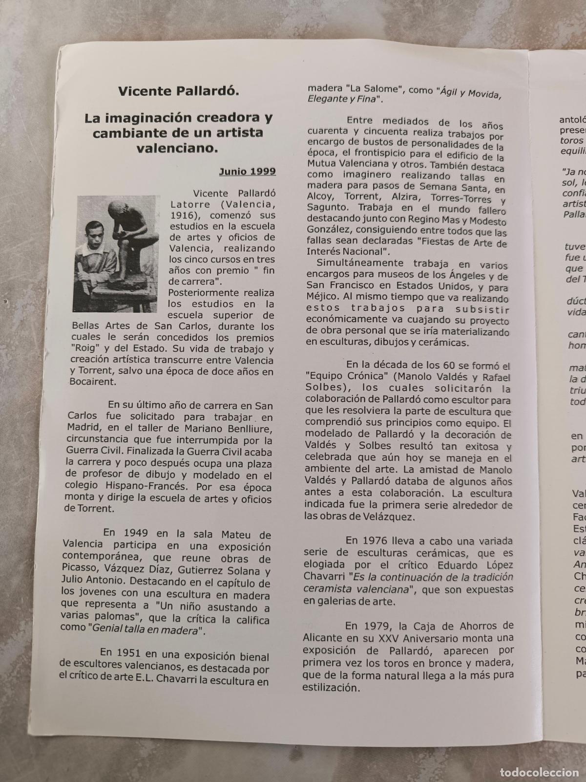 Otros objetos de arte: D&iacute;ptico Vicente Pallard&oacute;-1999-Envio 4,99 - Foto 2