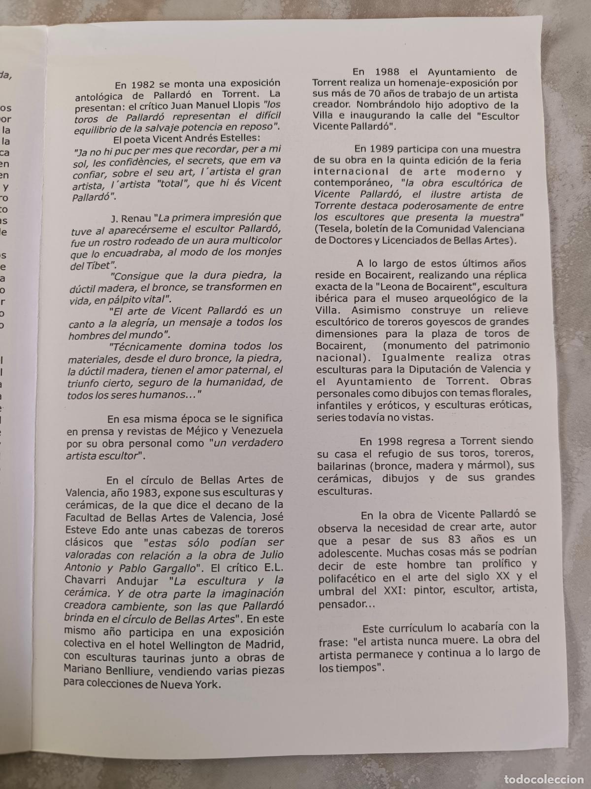 Otros objetos de arte: D&iacute;ptico Vicente Pallard&oacute;-1999-Envio 4,99 - Foto 3