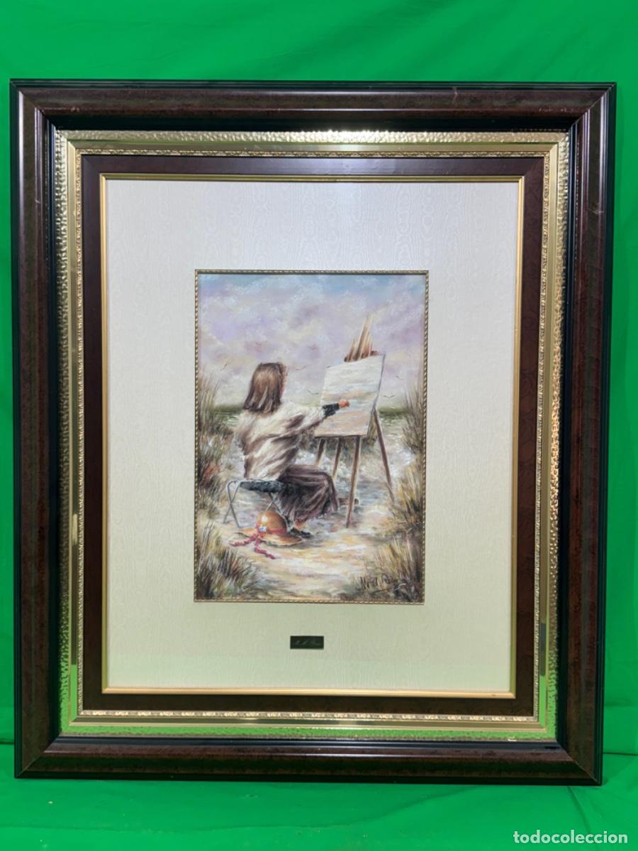 Otros objetos de arte: OBRA ORIGINAL AL PASTEL M.A. RICO CON CERTIFICADO - Foto 1