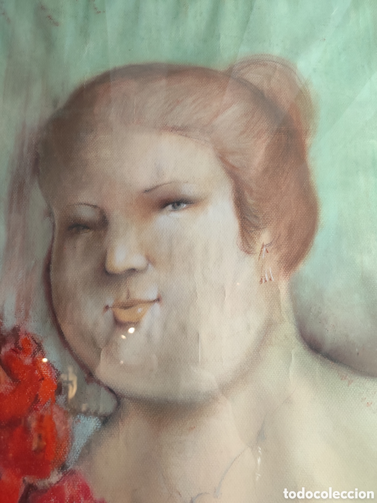 Otros objetos de arte: Retrato de mujer sobre papel - Foto 4
