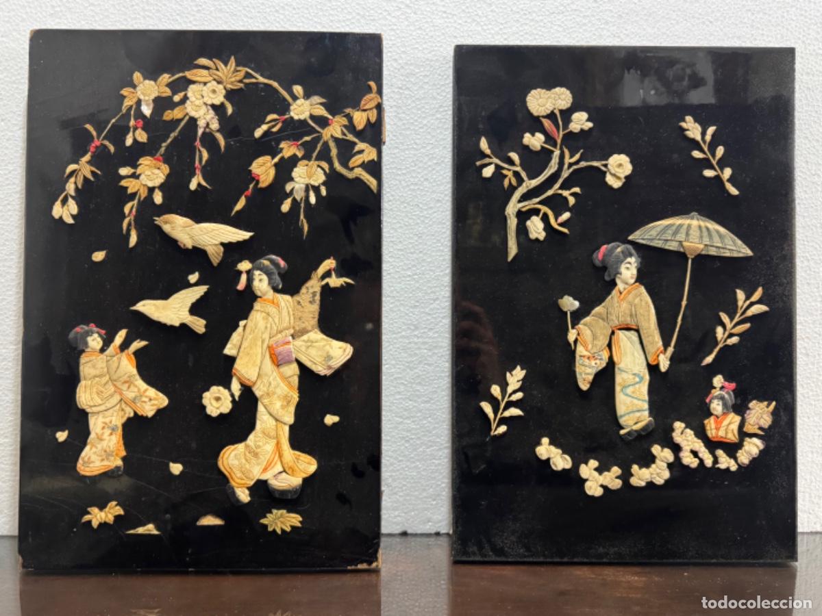 Otros objetos de arte: -PAREJA DE CUADROS CHINOS - Foto 2