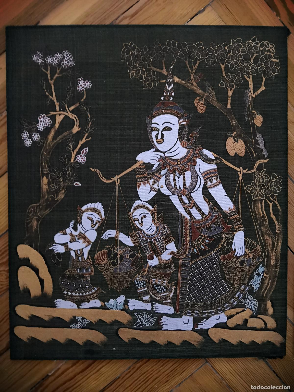 Otros objetos de arte: Tailandia 2 pinturas sobre seda nuevas - Foto 1