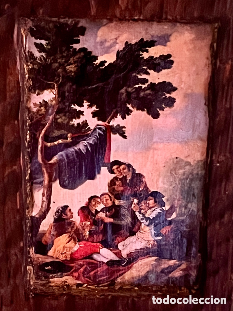 Otros objetos de arte: CUADRO R&Uacute;STICO HECHO A MANO GOYA A&Ntilde;OS 50 - Foto 1