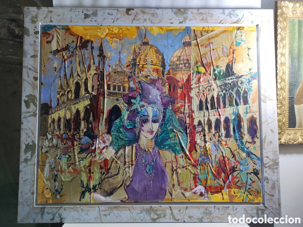 Otros objetos de arte: Carnaval de Venecia t&eacute;cnica mixta sobre lienzo. - Foto 1