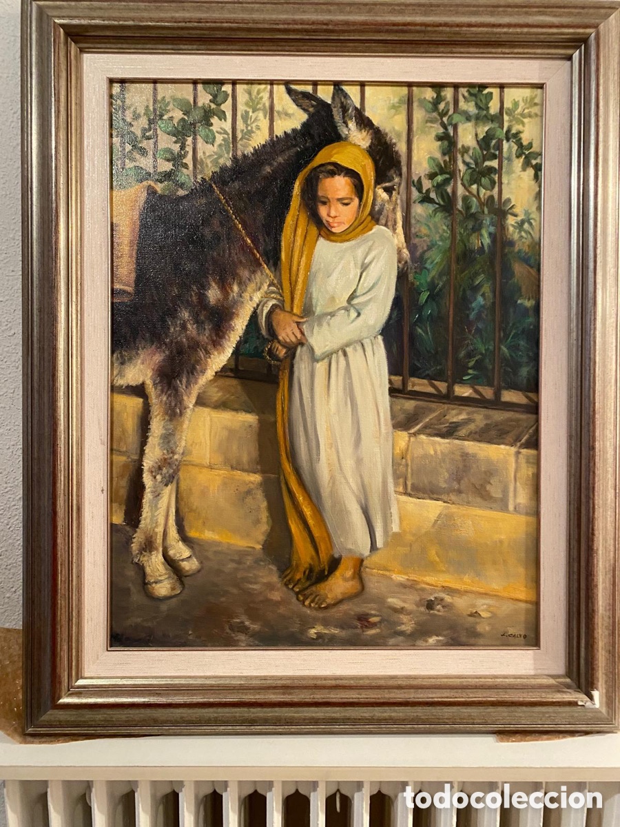 Otros objetos de arte: Ni&ntilde;a descalza con burro - Foto 1