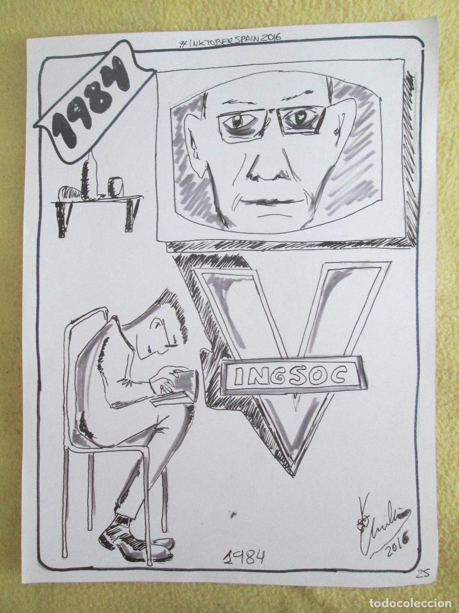Otros objetos de arte: LAMINA EN TINTA DE PELICULA &rdquo;1984&rdquo; - Foto 1
