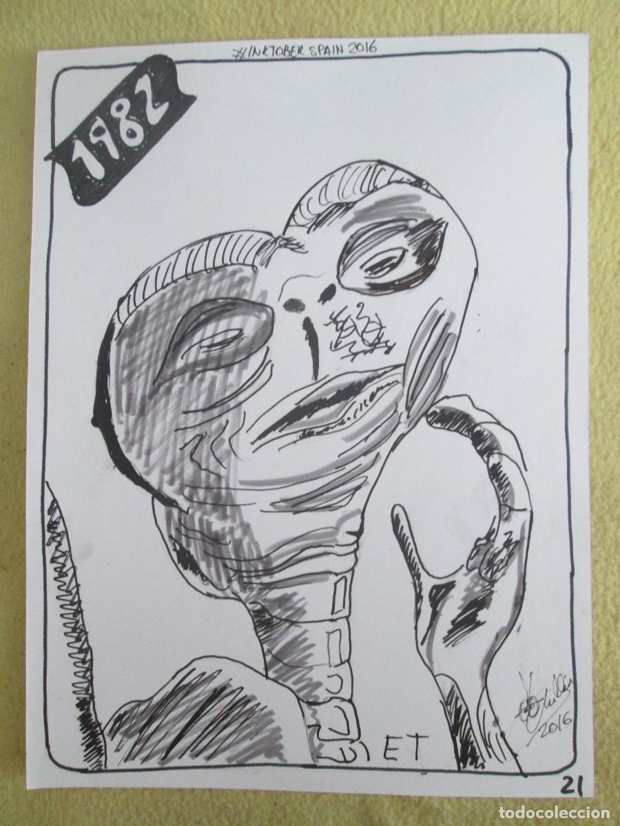 Otros objetos de arte: LAMINA EN TINTA DE PELICULA &rdquo;ET&rdquo; - Foto 1