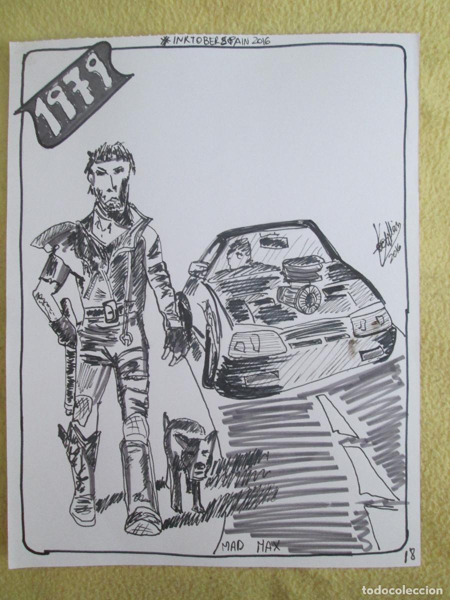 Otros objetos de arte: LAMINA EN TINTA DE PELICULA &rdquo;MAD MAX&rdquo; - Foto 1
