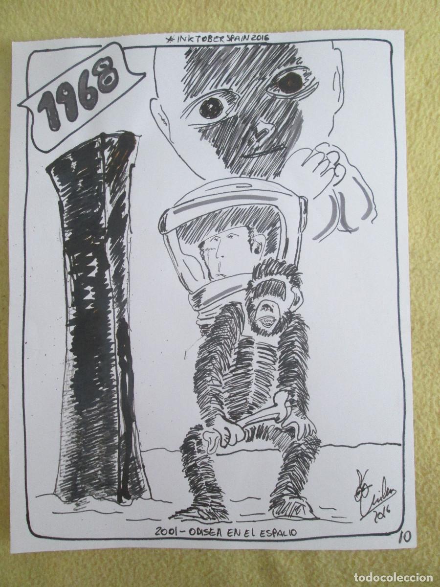 Otros objetos de arte: LAMINA EN TINTA DE PELICULA &rdquo;2001 ODISEA EN EL ESPACIO&rdquo; - Foto 1
