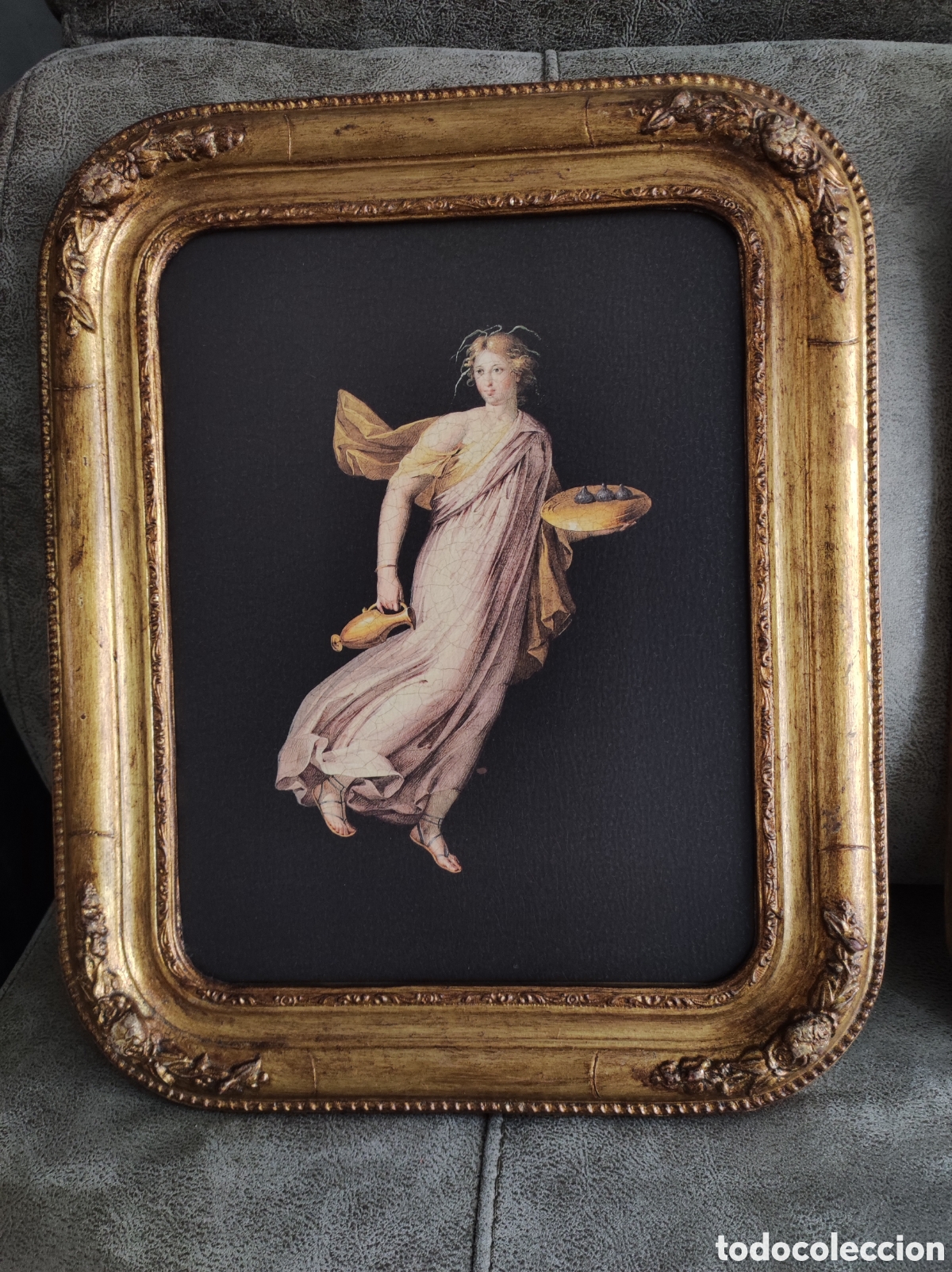 Otros objetos de arte: CUADRO DORADO CON FIGURA DE &Aacute;NGEL - Foto 1