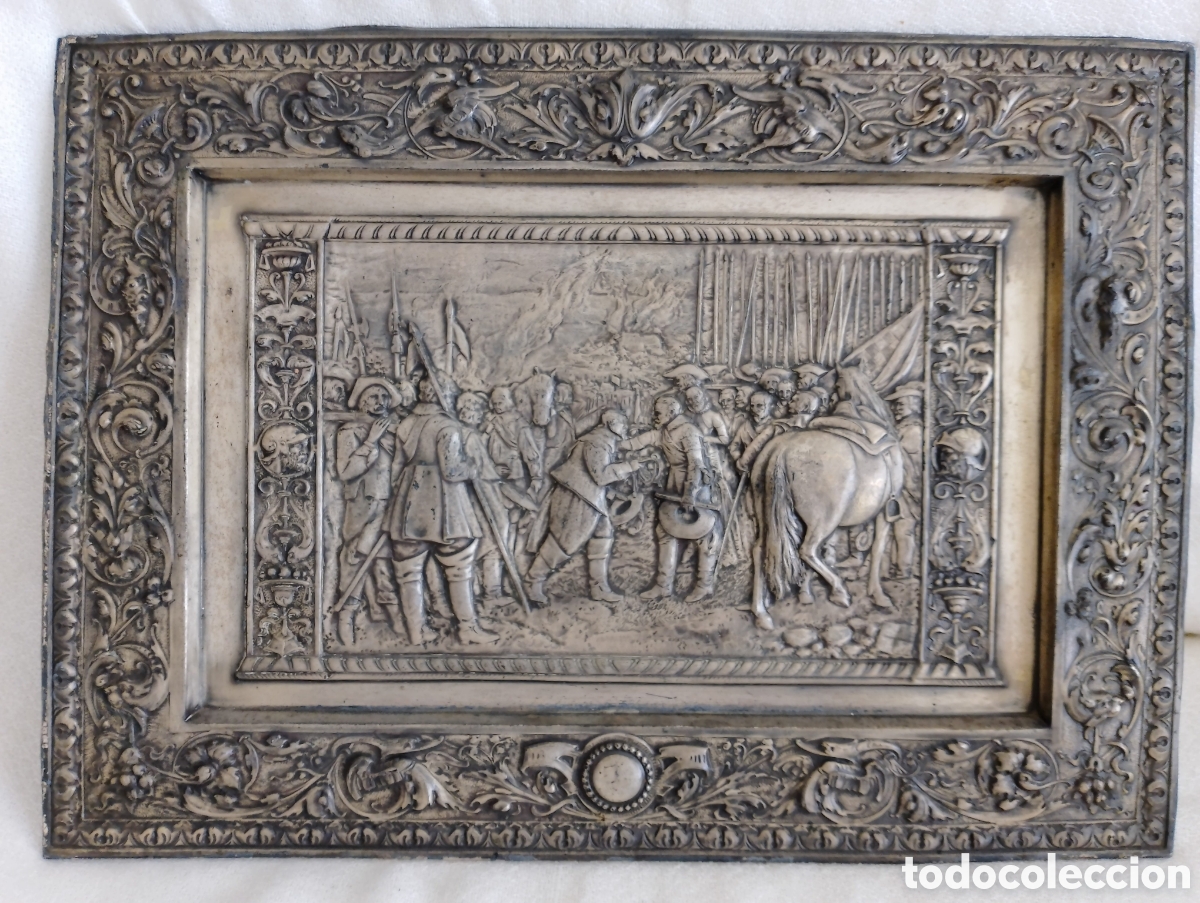 Otros objetos de arte: Bajorrelieve Rendici&oacute;n Breda Alpaca. - Foto 3