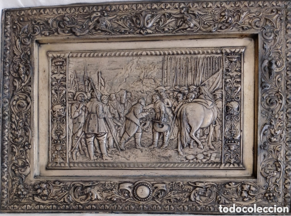 Otros objetos de arte: Bajorrelieve Rendici&oacute;n Breda Alpaca. - Foto 1