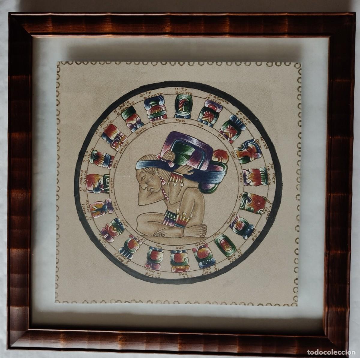 Otros objetos de arte: Calendario MAYA en cuero - Foto 3
