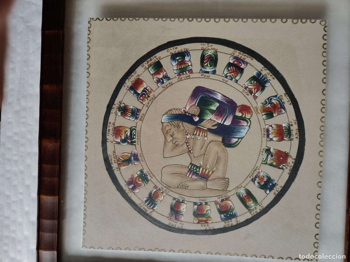 Otros objetos de arte: Calendario MAYA en cuero - Foto 5