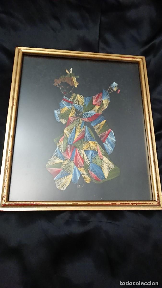 Otros objetos de arte: Cuadro Geisha, hecho a mano de hilo. - Foto 3