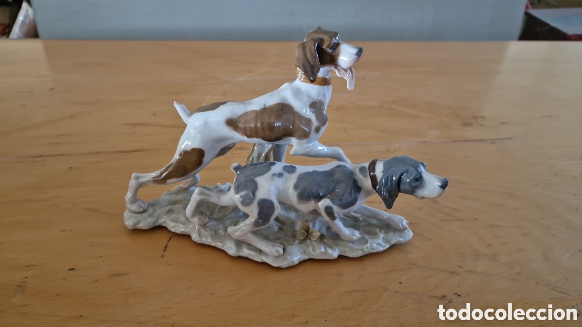 Otros objetos de arte: Figura perros caza antigua - Foto 3