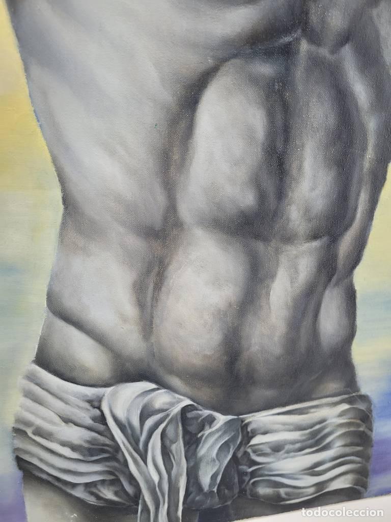 Otros objetos de arte: LIENZO PINTADO A MANO DE JES&Uacute;S - Foto 3