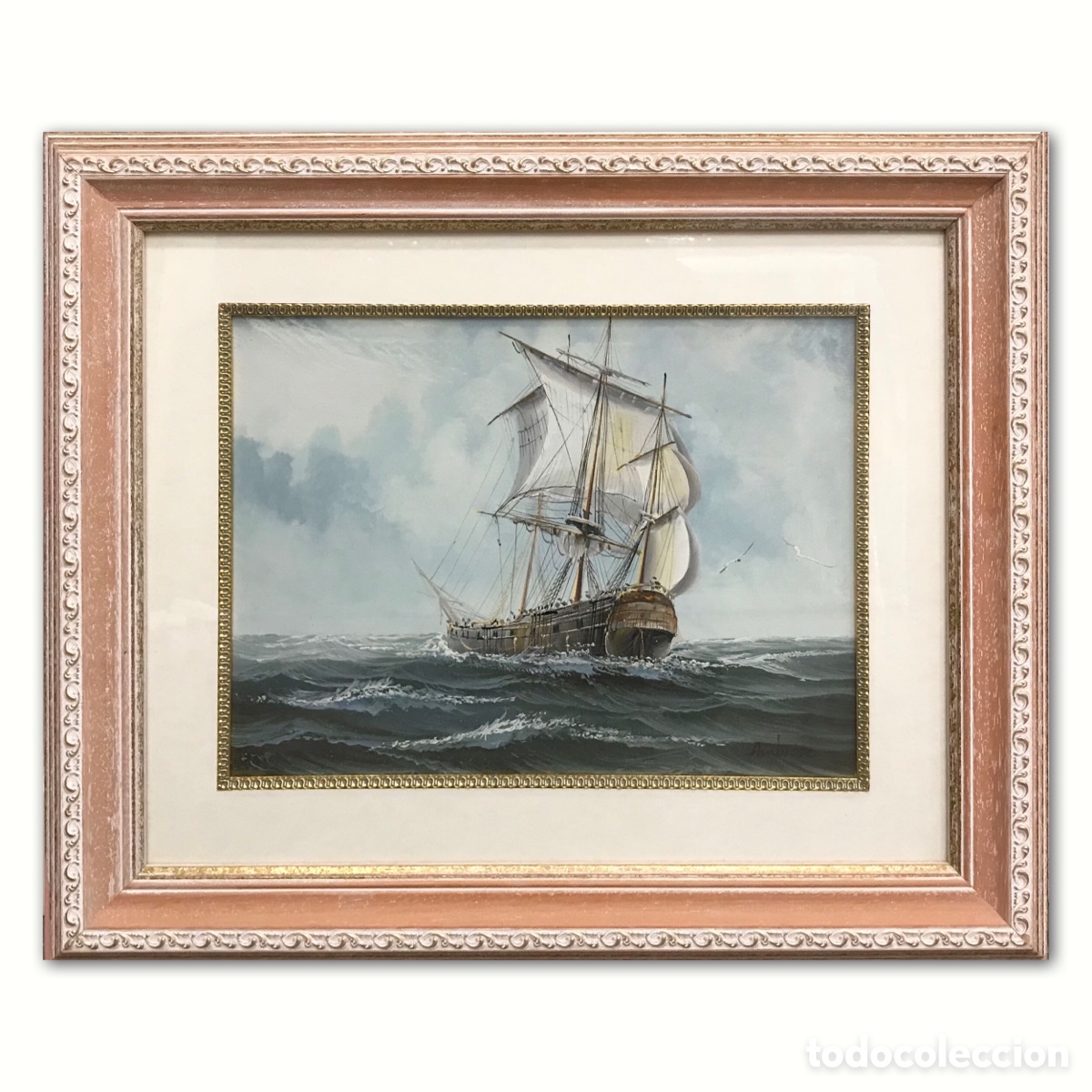 Otros objetos de arte: &ldquo;Clipper en Alta Mar&rdquo; AmBrose, S.XX - Foto 1