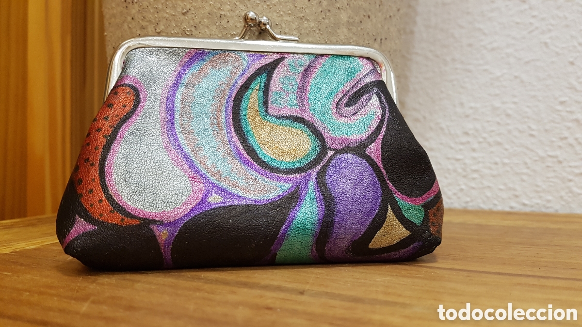 Otros objetos de arte: Monedero &Uacute;NICO Pintado a mano - Foto 2