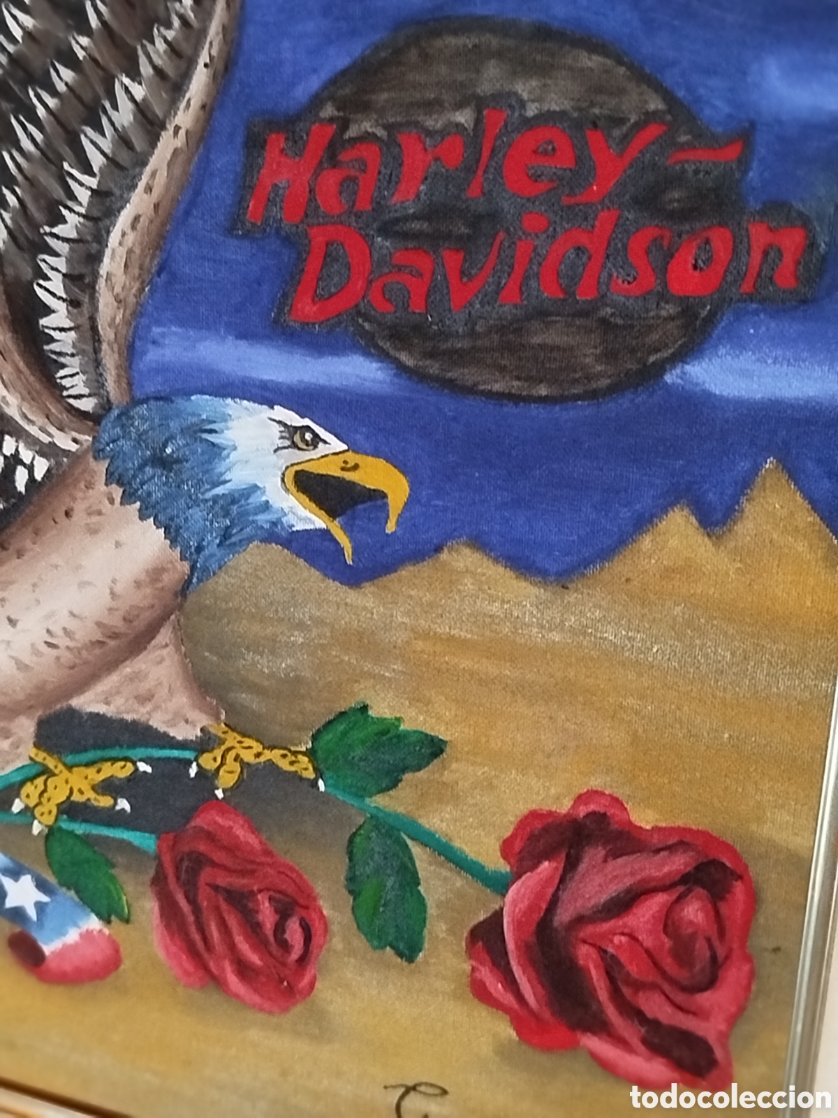 Otros objetos de arte: Cuadro original Harley Davidson - Foto 2