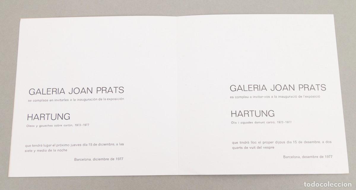 Otros objetos de arte: HARTUNG - GALERIA JOAN PRATS - 1977 - Foto 2