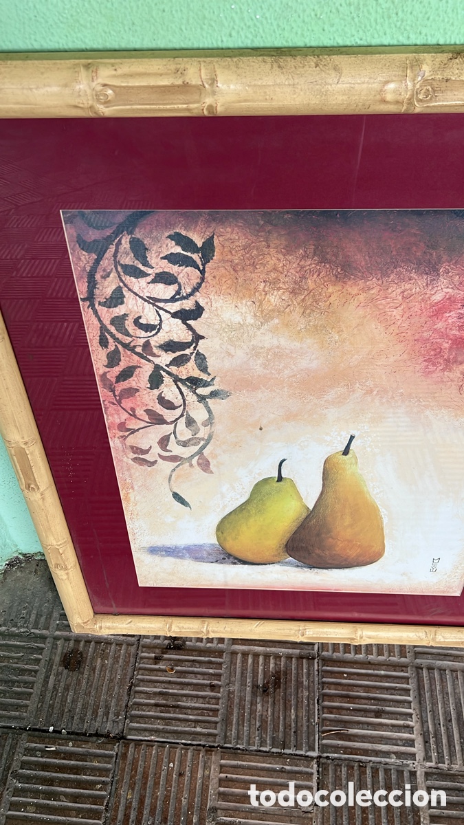 Otros objetos de arte: MAGN&Iacute;FICO CUADRO L&Aacute;MINA PERAS - Foto 3