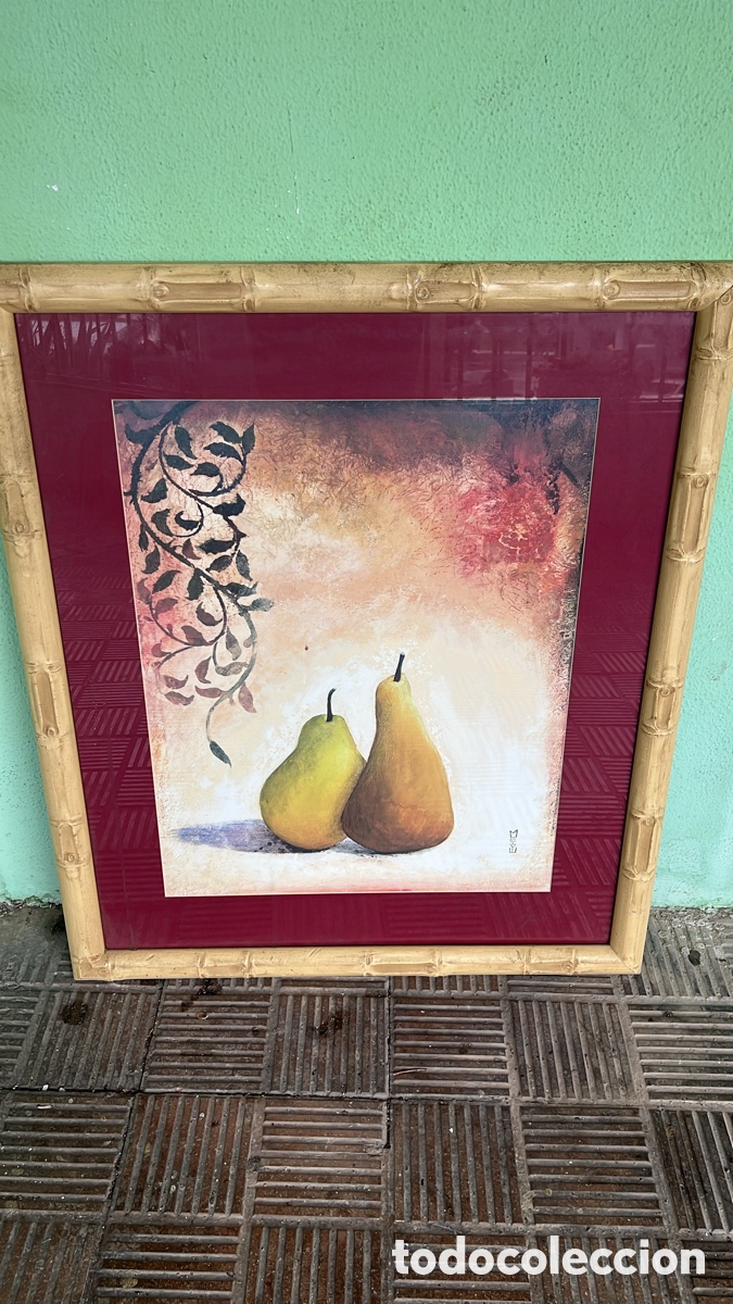 Otros objetos de arte: MAGN&Iacute;FICO CUADRO L&Aacute;MINA PERAS - Foto 1