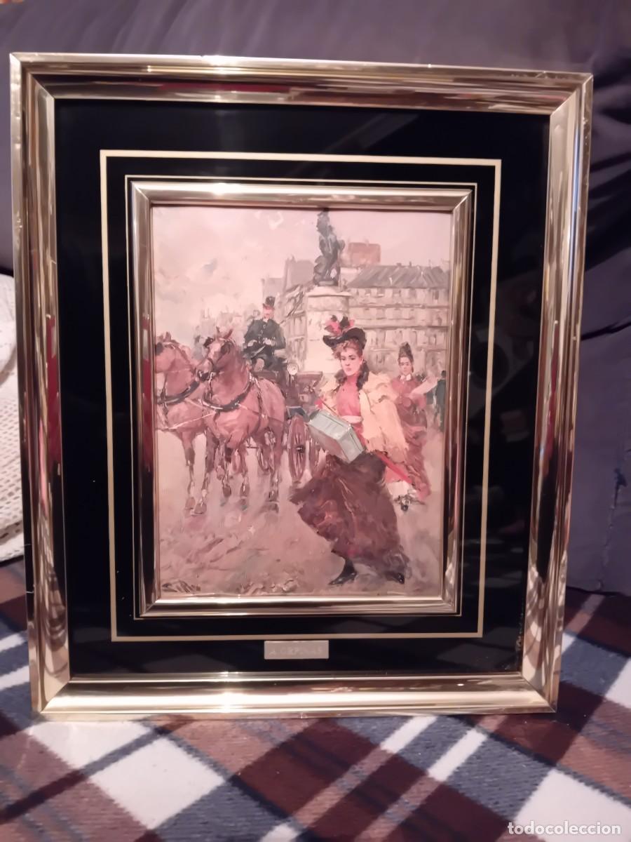 Otros objetos de arte: Esmalte damas junto a carruaje en la ciudad A.Orpinas - Foto 1