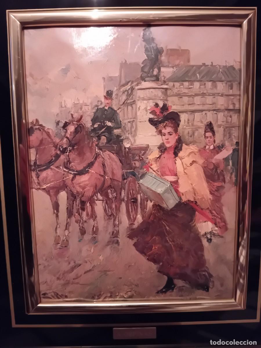 Otros objetos de arte: Esmalte damas junto a carruaje en la ciudad A.Orpinas - Foto 2