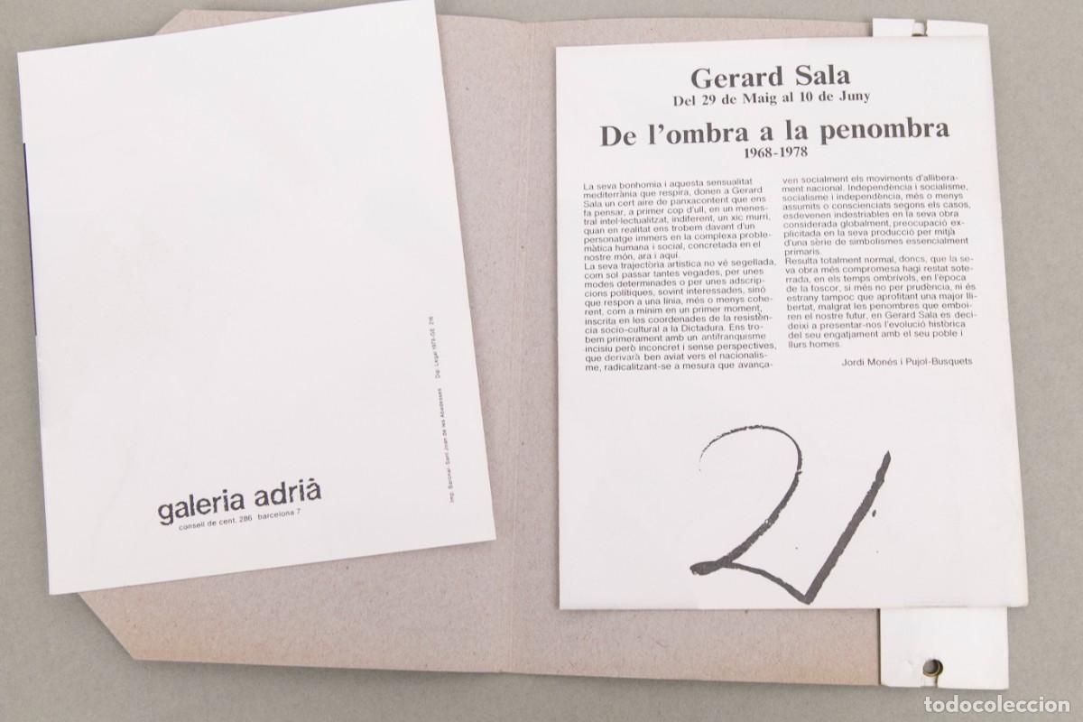 Otros objetos de arte: GERARD SALA - GALERIA ADRIA - 1978 - Foto 4