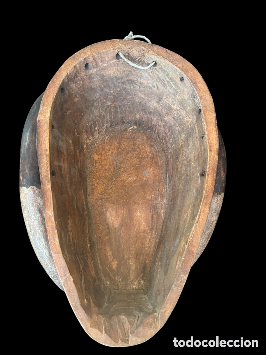 Otros objetos de arte: M&aacute;scara madera, tallada y policromada - Foto 2