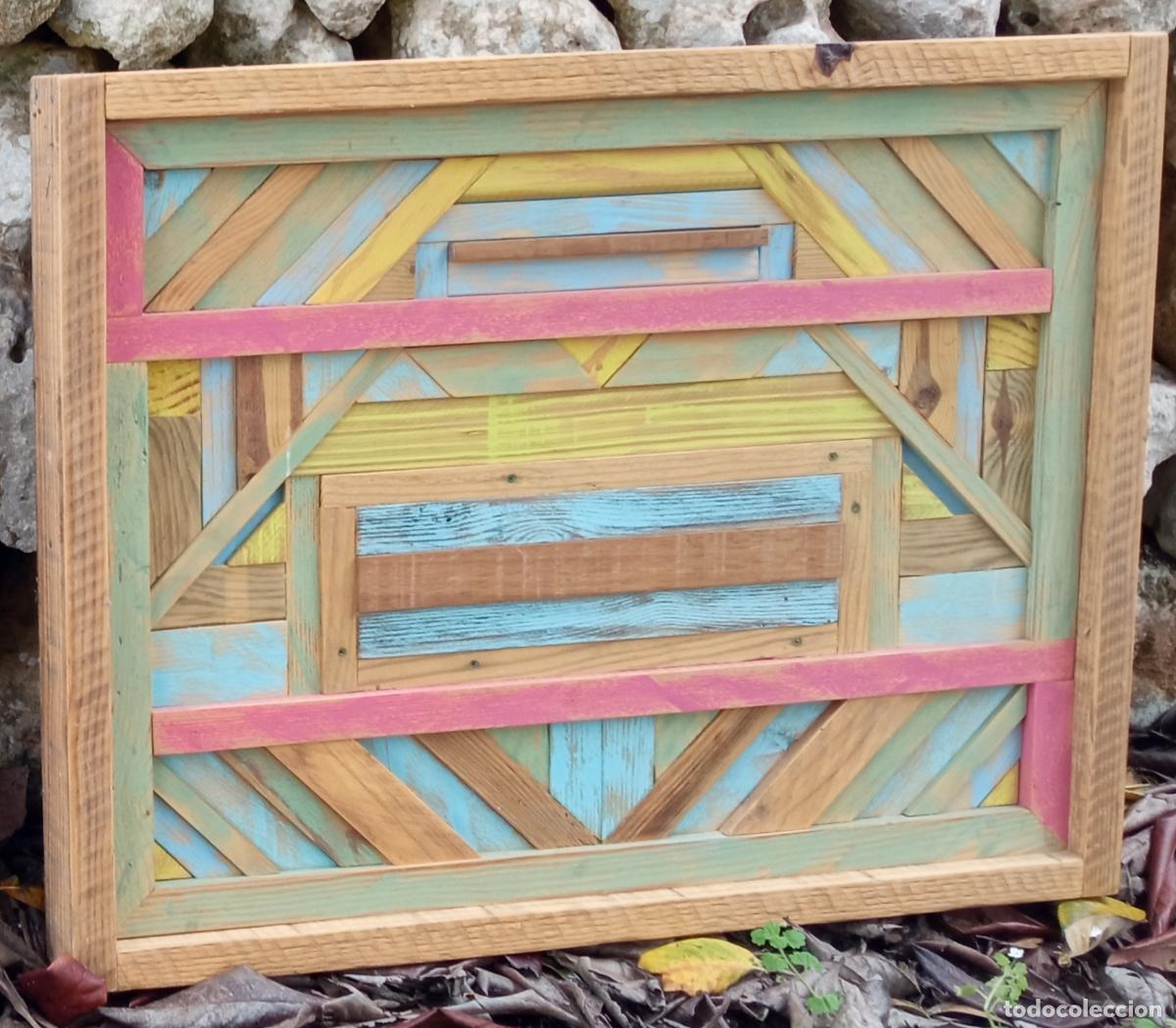 Otros objetos de arte: Menorca Maker - Cuadro escultura geom&eacute;trica , obra en madera 66 x 52 cm