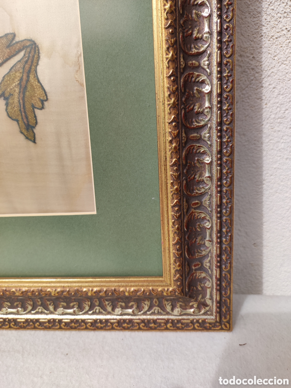 Otros objetos de arte: Seda bordada antigua enmarcada - Foto 5
