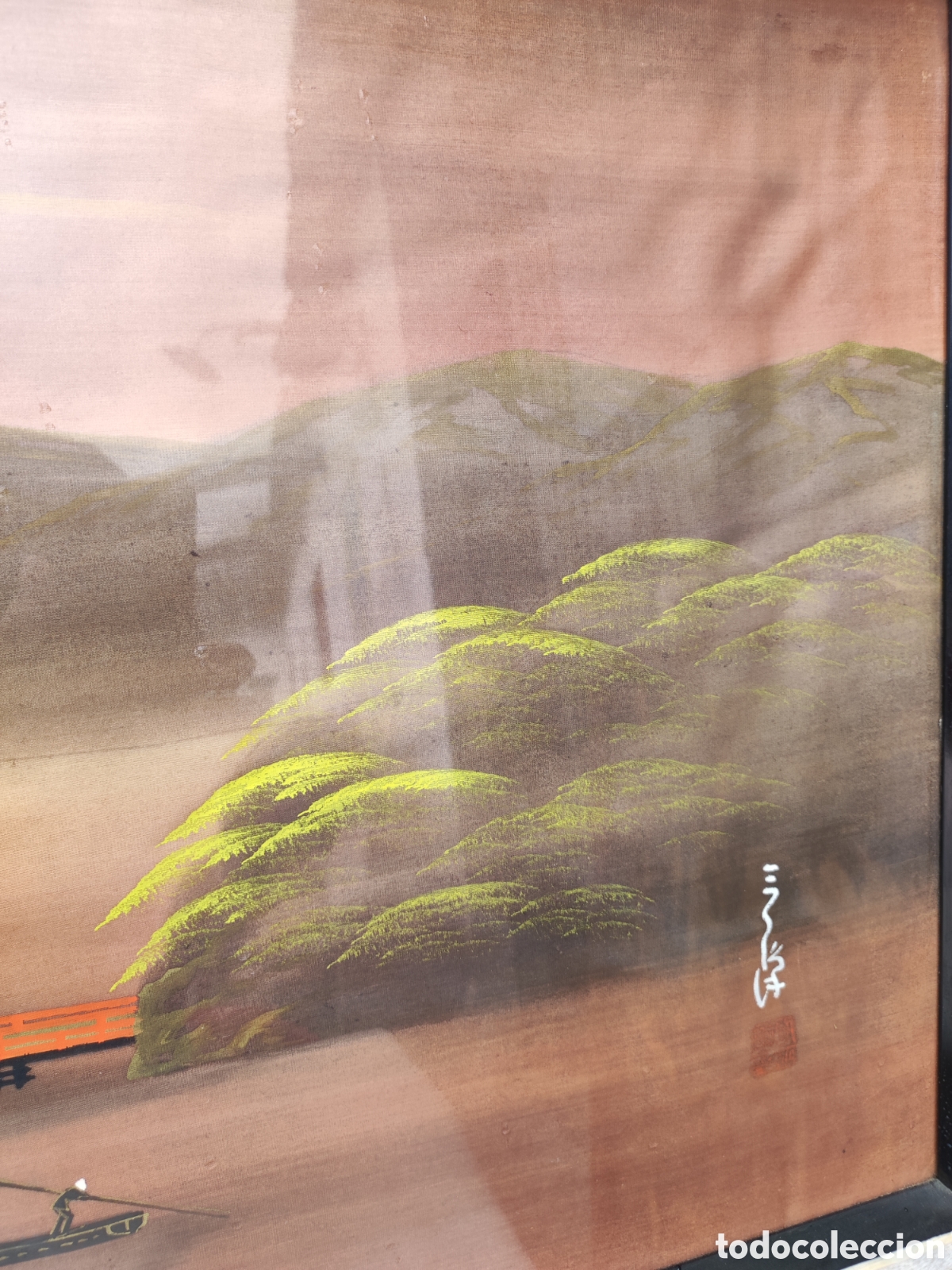 Otros objetos de arte: Paisaje oriental firmado - Foto 4