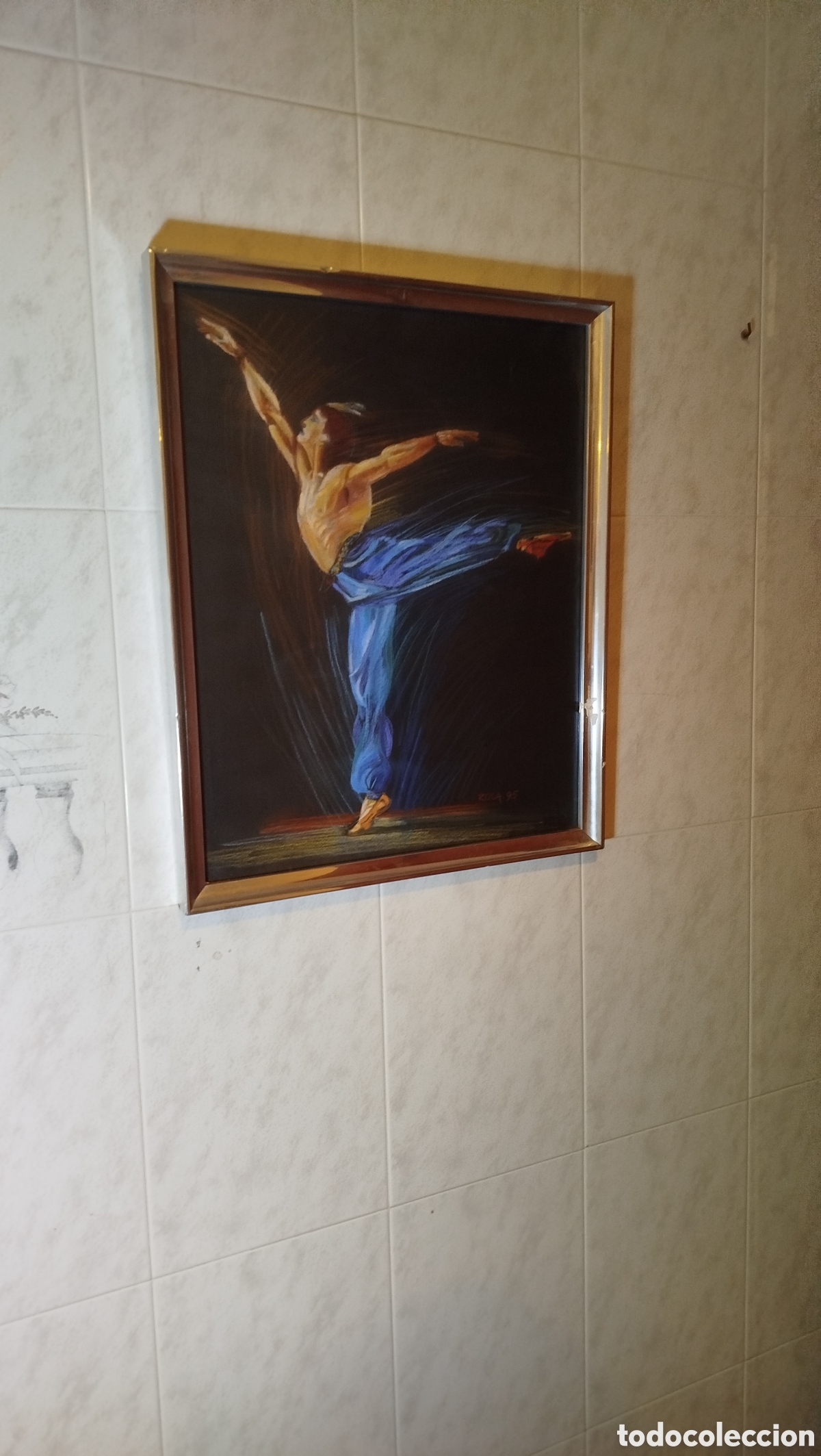 Otros objetos de arte: Cuadro de bailar&iacute;n pintado a pastel - Foto 2