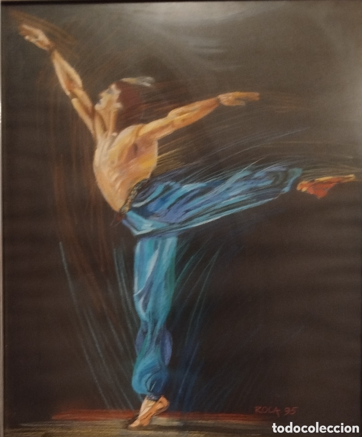 Otros objetos de arte: Cuadro de bailar&iacute;n pintado a pastel - Foto 1