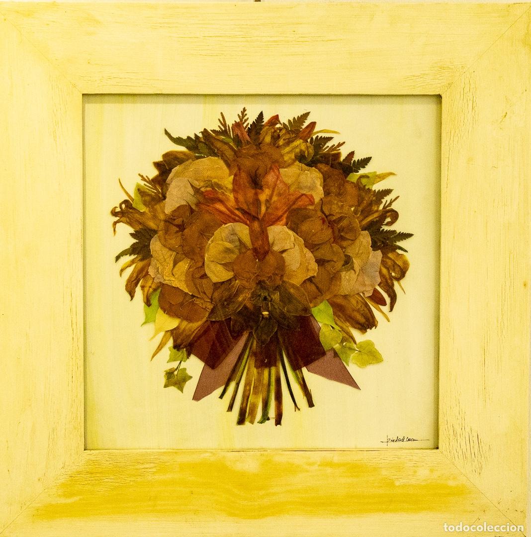 Otros objetos de arte: CUADRO COLLAGE DE HOJAS DE FLORES NATURALES SECAS - Foto 2