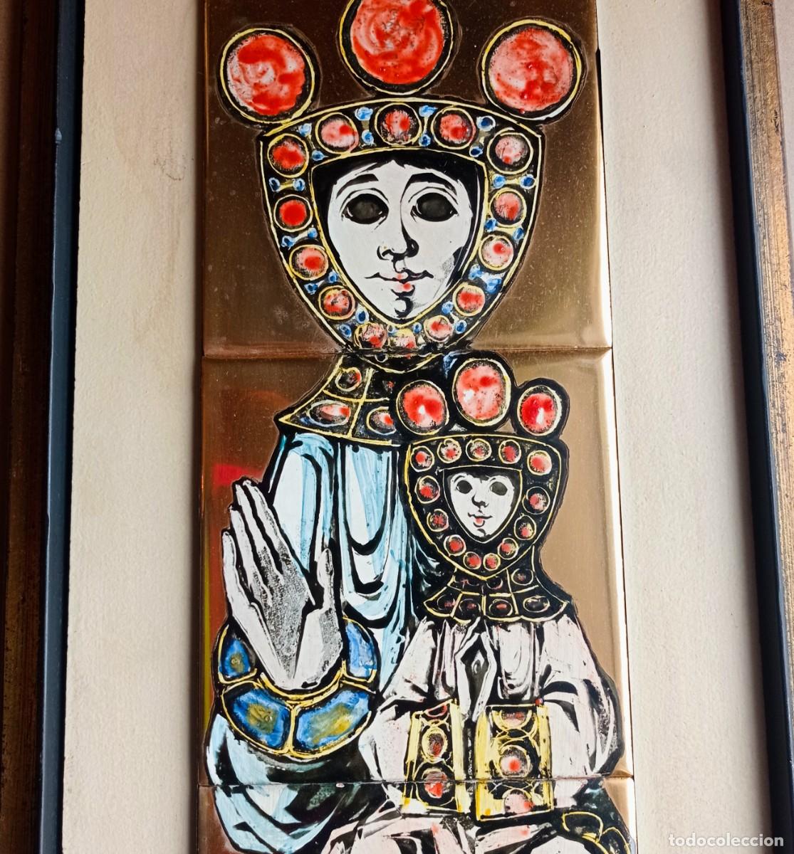Otros objetos de arte: Cuadro cer&aacute;mico Palenciano Virgen - Foto 2
