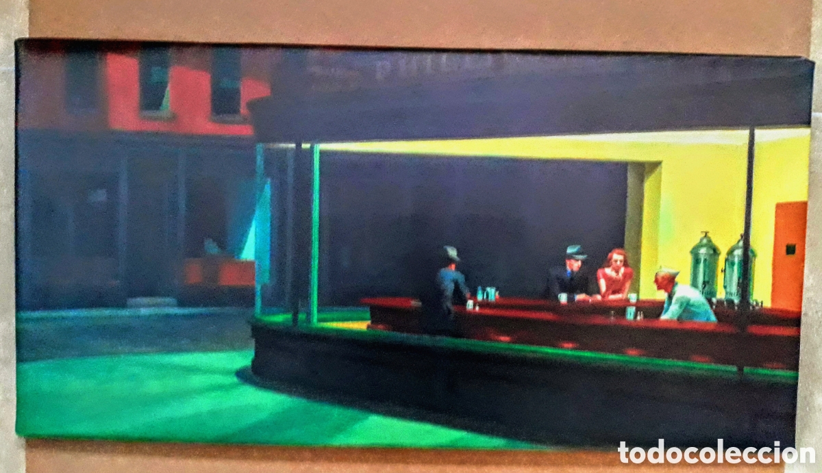 Otros objetos de arte: Cuadro cartel replica NIGHTHAWKS Eduard Hopper - Foto 1