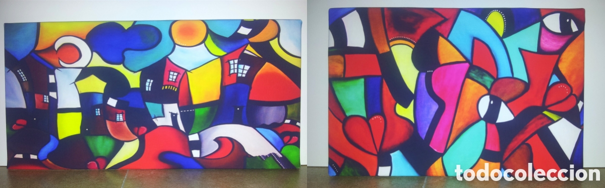 Otros objetos de arte: 2 Cuadros carteles FORMAS ABSTRACTAS - Foto 1