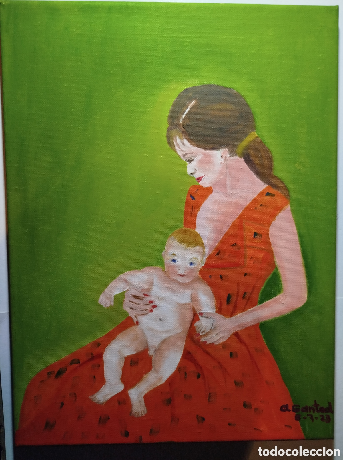 Otros objetos de arte: Pintura naif original acr&iacute;lico - Foto 1