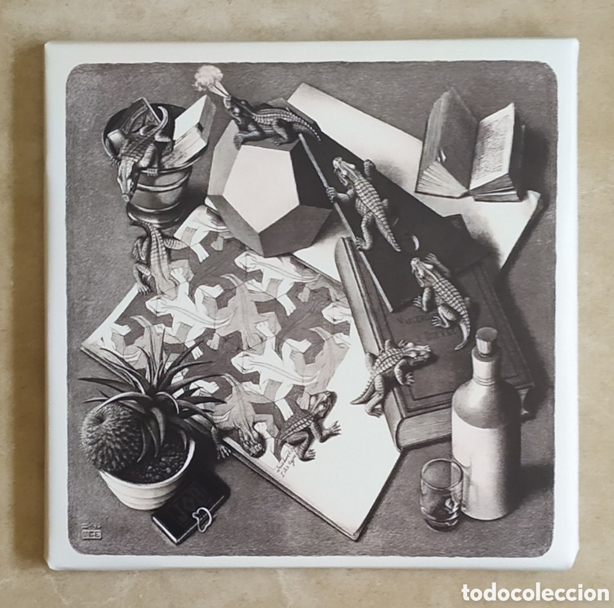 Otros objetos de arte: Cuadro cartel r&eacute;plica ESCHER reptiles - Foto 1