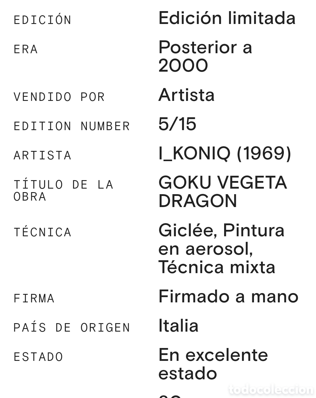 Otros objetos de arte: N 43 GOKU Y VEGETA DRAG&Oacute;N - Foto 5