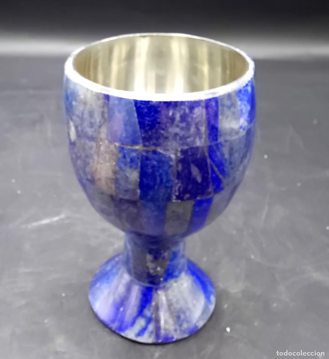 Otros objetos de arte: + BELLISIMA COPA EN LAPISLAZULI Y PLATA - RARA PIEZA - Foto 2