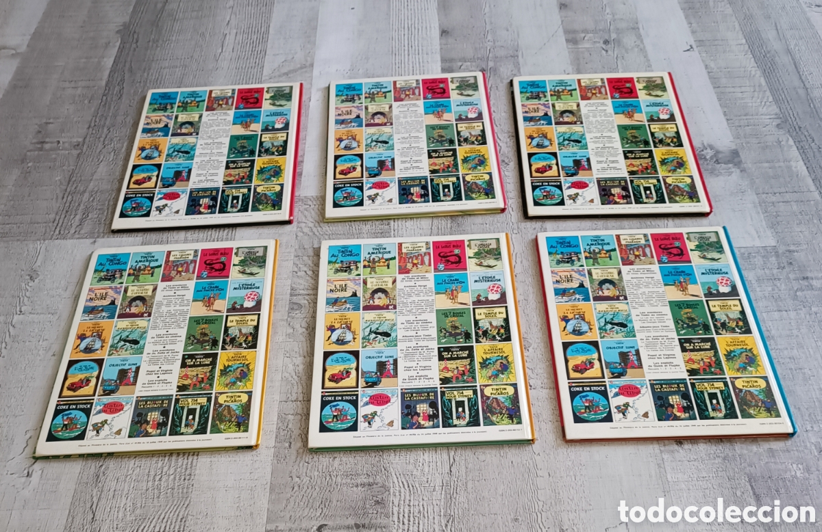 Otros objetos de arte: TINTIN 6 TOMOS A&Ntilde;OS 80 EN FRANCES - Foto 3