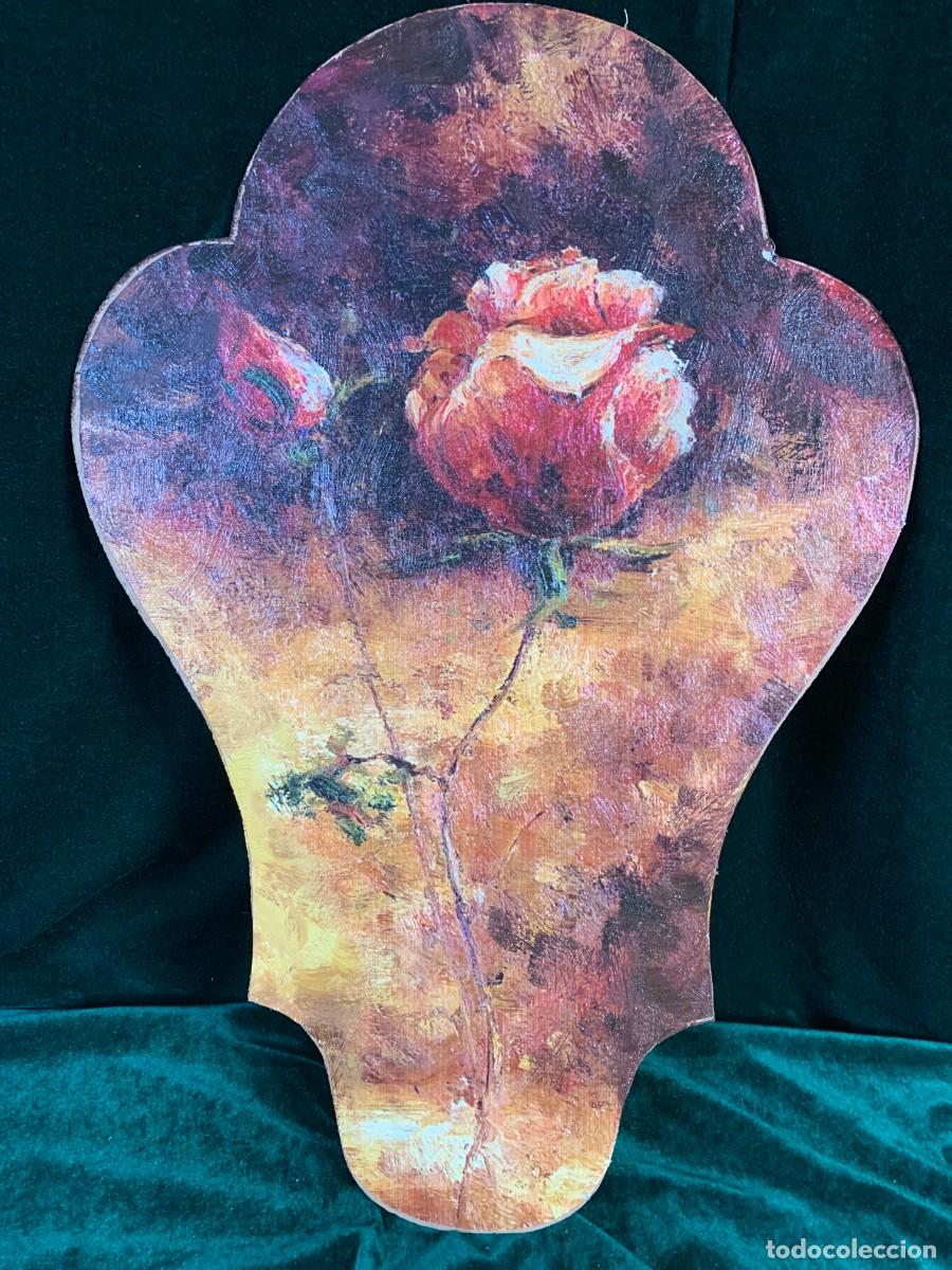 Otros objetos de arte: CUADRO PAREJA DE LAMINAS TELA SOBRE TABLA &rdquo;LA ROSA&rdquo;. - Foto 3