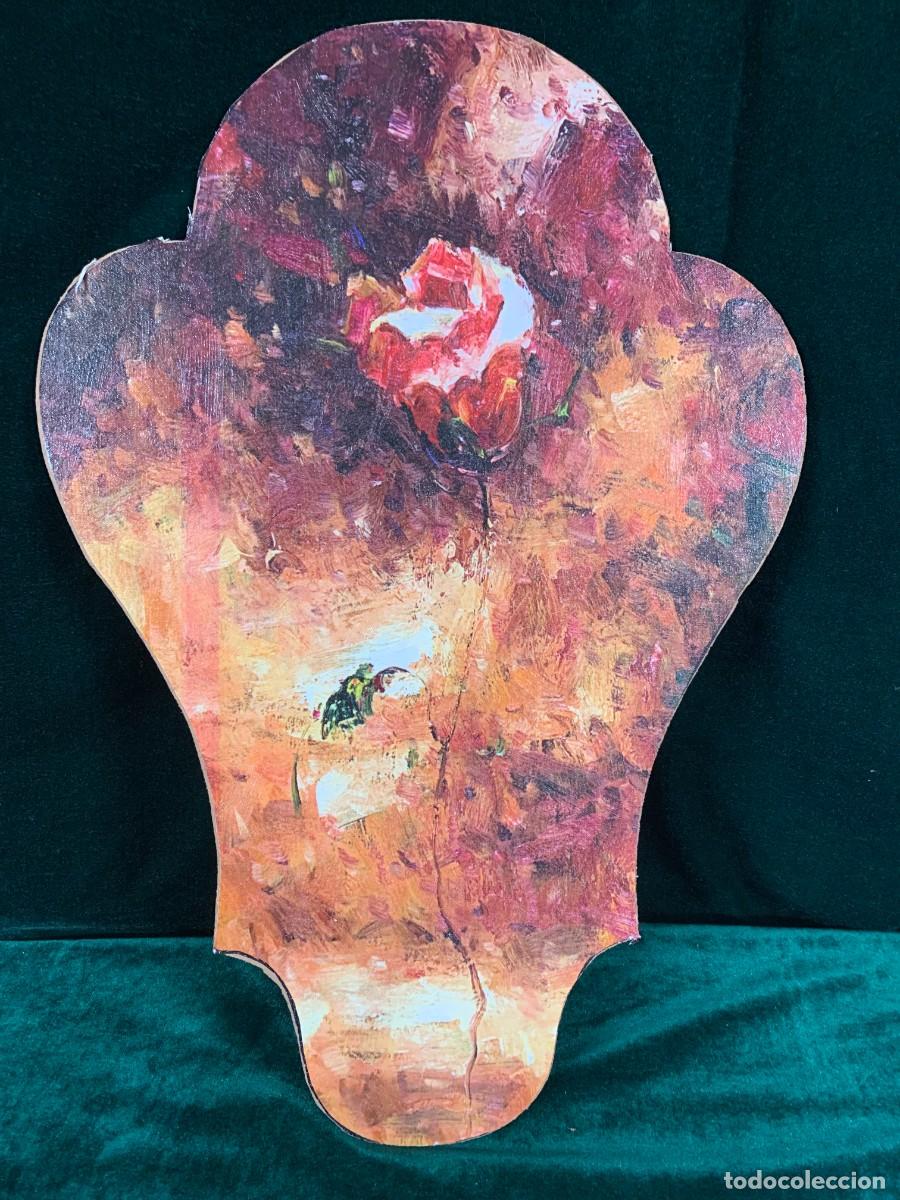 Otros objetos de arte: CUADRO PAREJA DE LAMINAS TELA SOBRE TABLA &rdquo;LA ROSA&rdquo;. - Foto 4