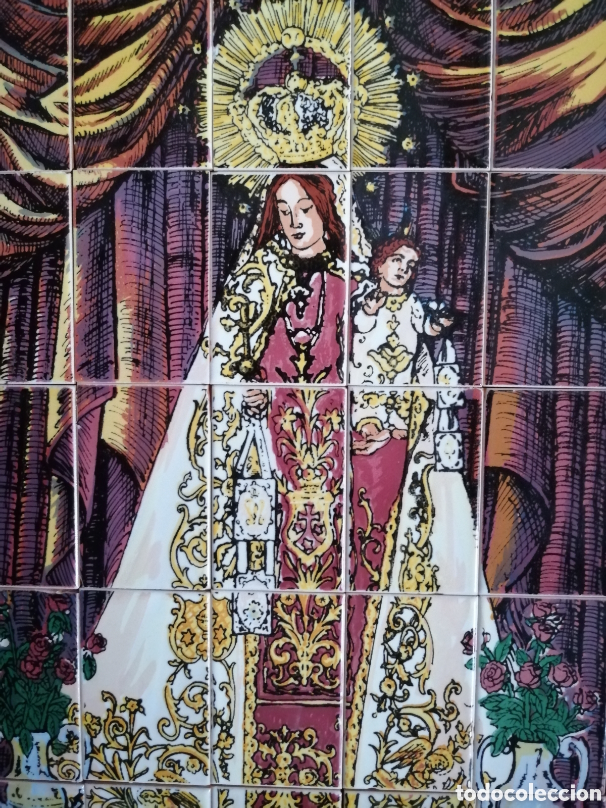 Otros objetos de arte: Cuadro Virgen del Carmen cer&aacute;mica - Foto 2