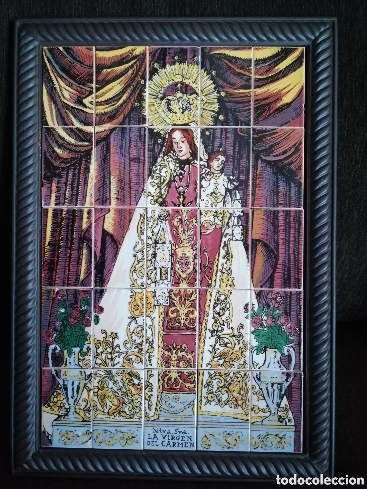 Otros objetos de arte: Cuadro Virgen del Carmen cer&aacute;mica - Foto 1